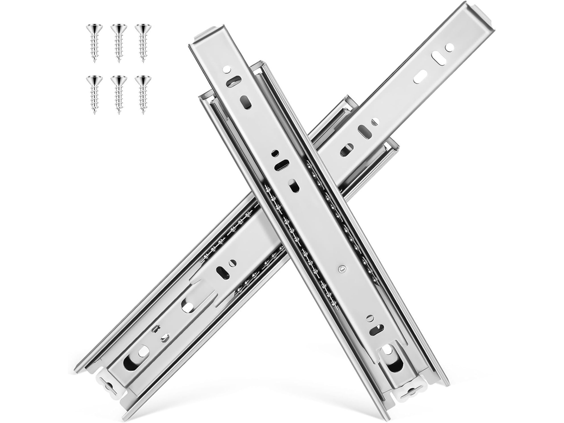 Corrediças De Gaveta Em Aço Inoxidável Com Extensão Total, 25cm 10 Polegadas, 2 Peças