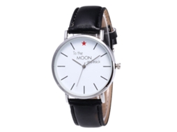 Reloj De Cuarzo Con Correa De Cuero Pu Patrón De Letras Simple Zhoulianfa Plata Unisex