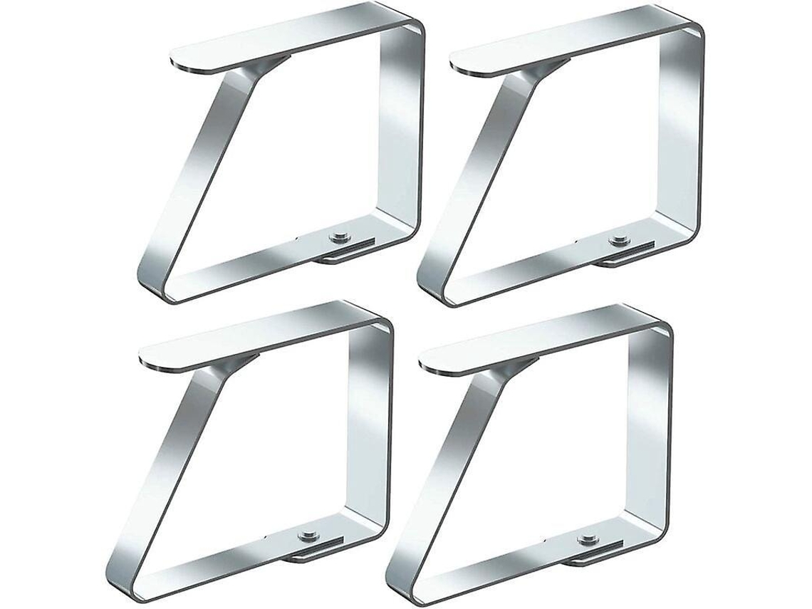 Conjunto Grande De 4 Clipes Para Toalhas De Mesa Em Aço Inoxidável Antiderrapantes Aquaforge (7 Cm X 4 Peças)