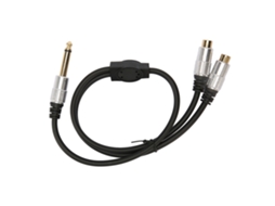 Cable Divisor Mono Ts de 6,35 Mm Chapado En Oro, Doble Rca Hembra a Macho, 0,5 M (1/4 de Pulgada)