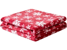 Manta De Natal Para Decoração De Casa, Em Flanela Macia Com Estampa De Flocos De Neve |