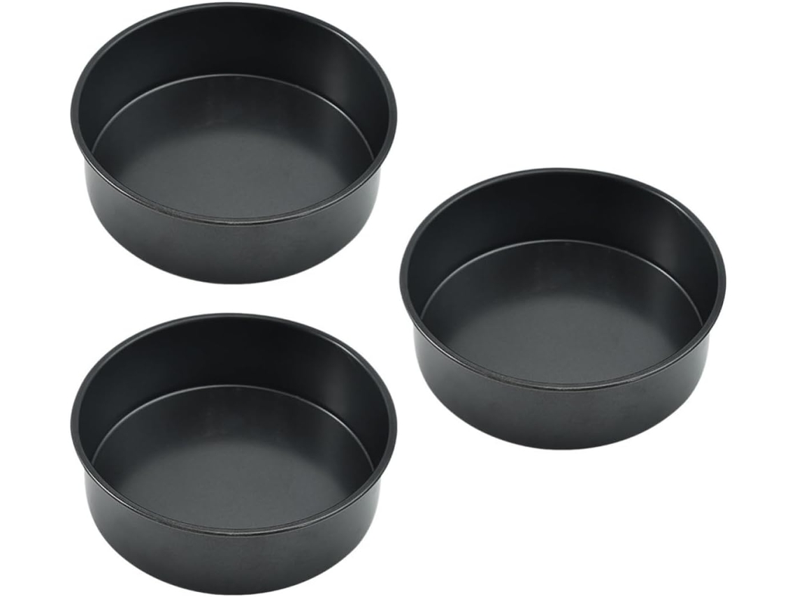 Conjunto De 3 Formas Redondas De Aço Carbono Com Base Removível