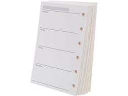 Inserções Para Agenda De 6 Folhas, 200 Recarregáveis Hebdomadaire A7 120gsm, Formato 4,7 X 3,1 Bolsas