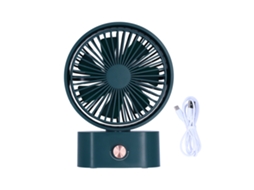 Ventilador Elétrico Portátil de Mesa com Cabeça Balançante 270° 10 Velocidades Carregamento Usb | S/MARCA