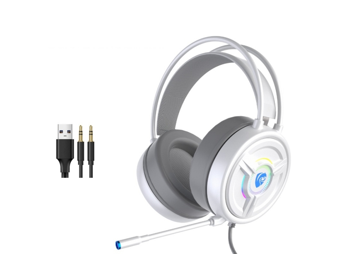 Headset Gaming ZRUXE Psh 200, Cabo 3.5mm, Branco, Microfone, Rgb, 50mm | ZRUXE