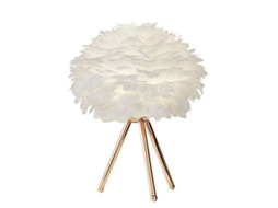 2026 lâmpada de Mesa Led Pluma com Botão Luz Suave Decorativa Dourada para Escritório Cama Luz Noturna