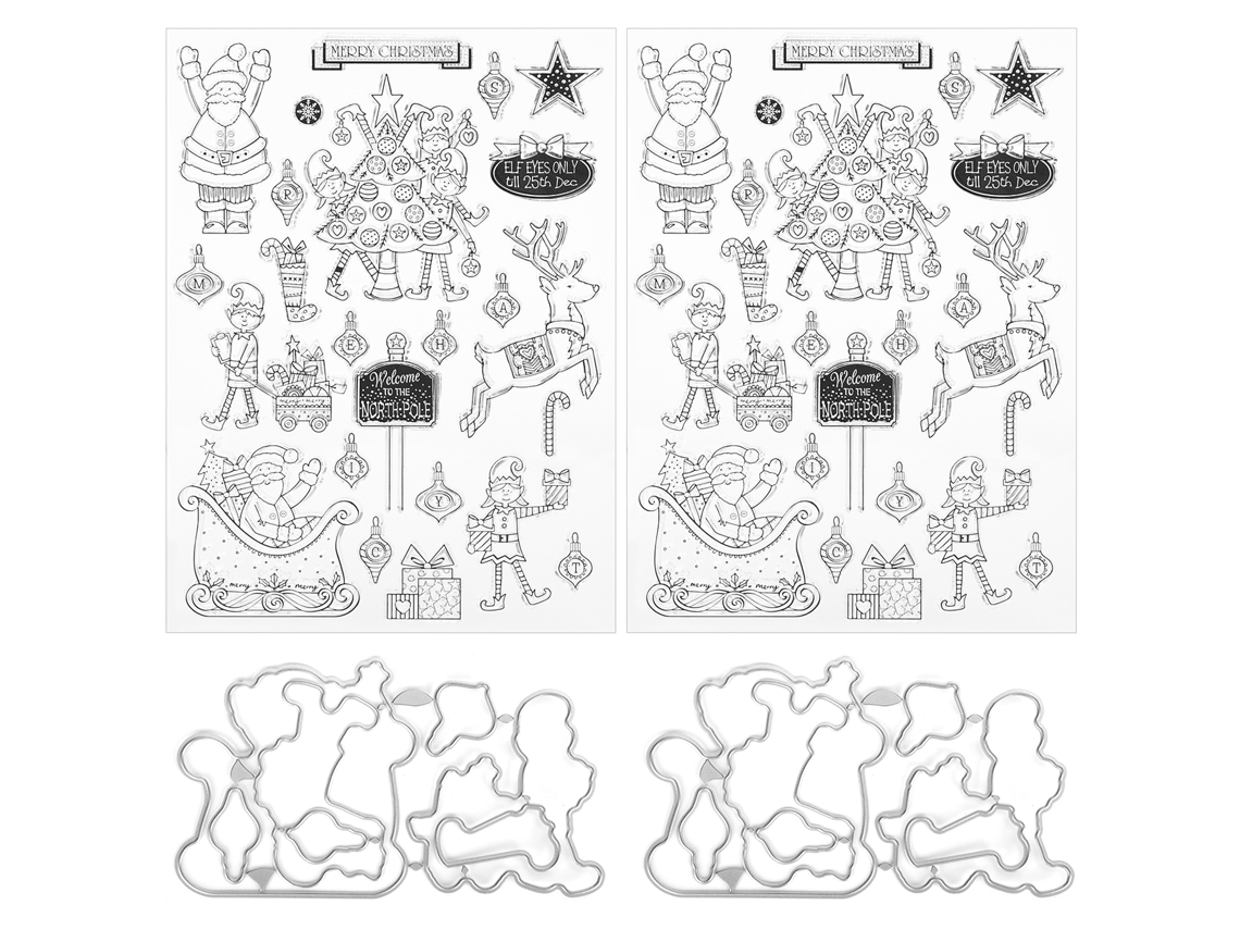 2 Conjuntos De Selos De Silicona Transparente Navideños Para Scrapbooking, Tarjetas Diy Y Decoración
