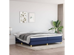 Vidaxl Cama Com Molas/colchão 200x200 Cm Tecido Azul