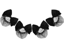 Conjunto De 4 Presilhas De Cabelo Femininas Com Laços De Tecido E Metal.