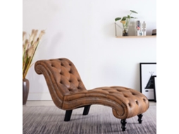 Vidaxl Chaise Longue Camurça Artificial Castanho