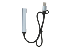 Hub Tipo C, 4 Portas, Liga De Alumínio, Plug And Play, 19,7 Polegadas, Cabo Longo, Usb 3.0, Estação De Encaixe Para Desktop Brilvibera