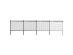 Cerca De Jardim Com Topo Em Lanã§as 6,8x1,5 M Aã§o Preto DKD HOME DECOR