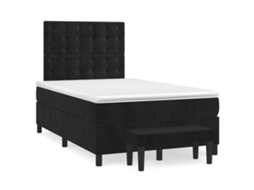 Vidaxl Cama Boxspring Com Colchão 120x190 Cm Veludo Preto