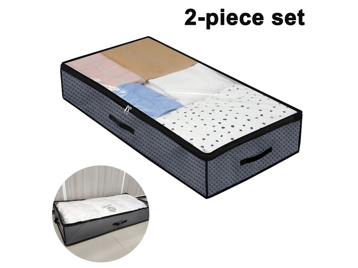 Sacos De Armazenamento Flexíveis Com Zíper Para Debaixo Da Cama Com Divisórias Removíveis Pacote Com 2, Cobertores E Edredons