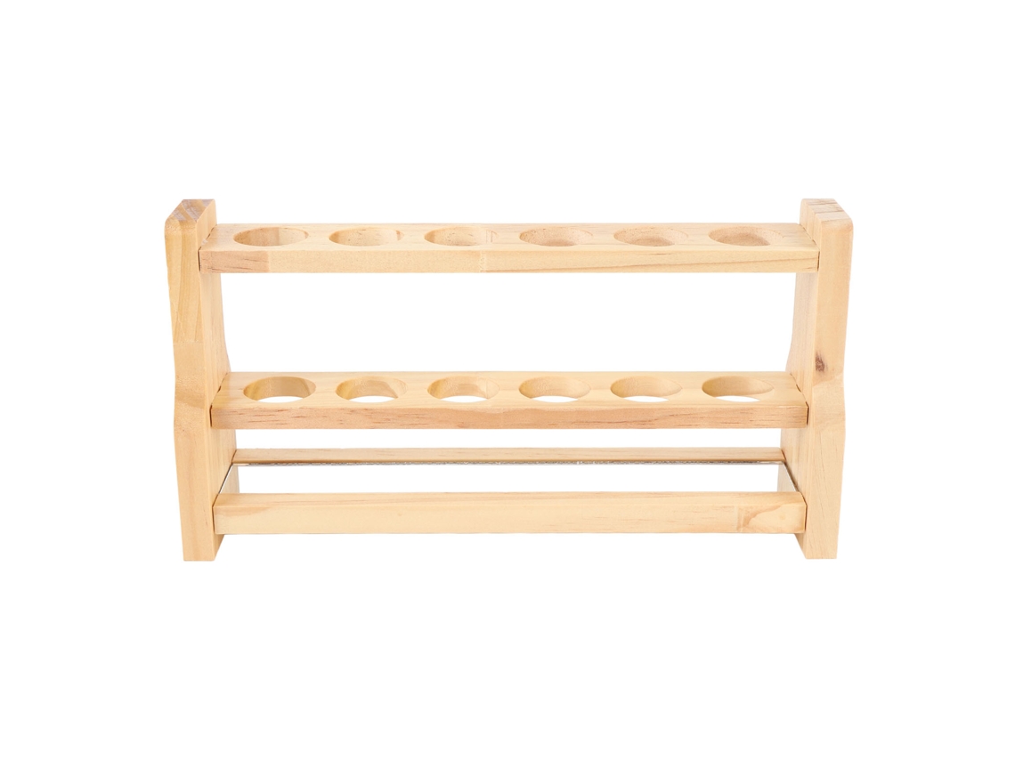 Portafrascos de Madera 6 Huecos Redondos para Laboratorio Hogar Almacenamiento Y Organización 31mm