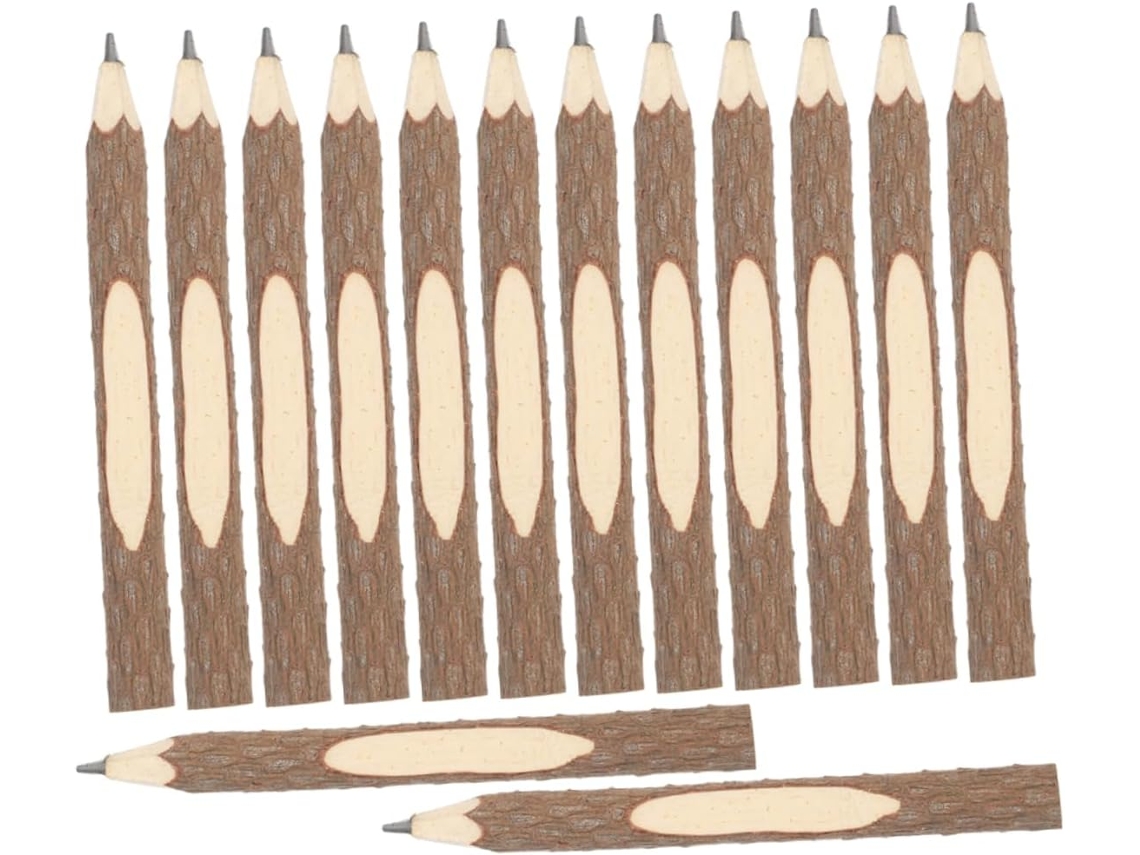 Conjunto de 14 Lápis de Madeira Natural com Pontas para Escrita, para Decoração CHABERLU
