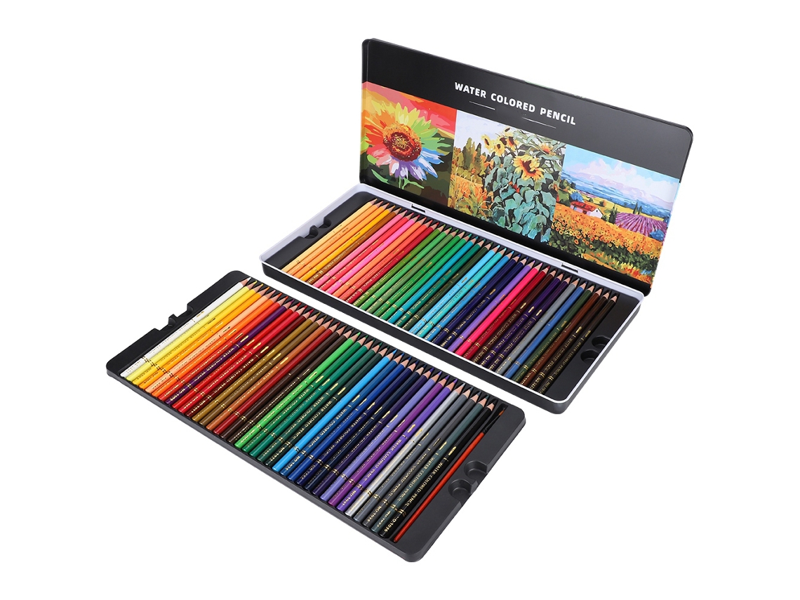 Conjunto de Lápis de Aquarela com 72 Cores em Caixa Presente Ideal para Estudantes de Arte, Desenho e Pintura AQUAFORGE