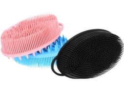 Conjunto De 3 Escovas Banho Silicone Dupla Face Healvian Para Esfoliação E Limpeza Facial, Escova De Banho Manual Para