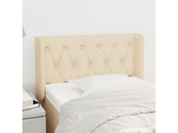 Vidaxl Cabeceira De Cama C/ Abas Tecido 83x16x78/88 Cm Creme