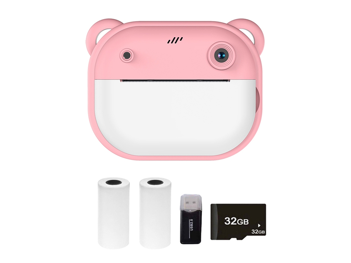 Câmera Infantil 1080p com Impressão Térmica 2" Ips 24mp Selfie Vídeo com 2 Rolos de Papel | S/MARCA
