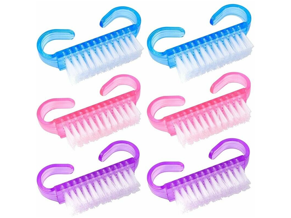Conjunto Com 6 Escovas Para Limpeza De Unhas E Mãos, Rosa
