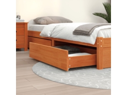 Vidaxl Gavetas Para Cama 4 Pcs Madeira De Pinho Maciça Castanho Mel
