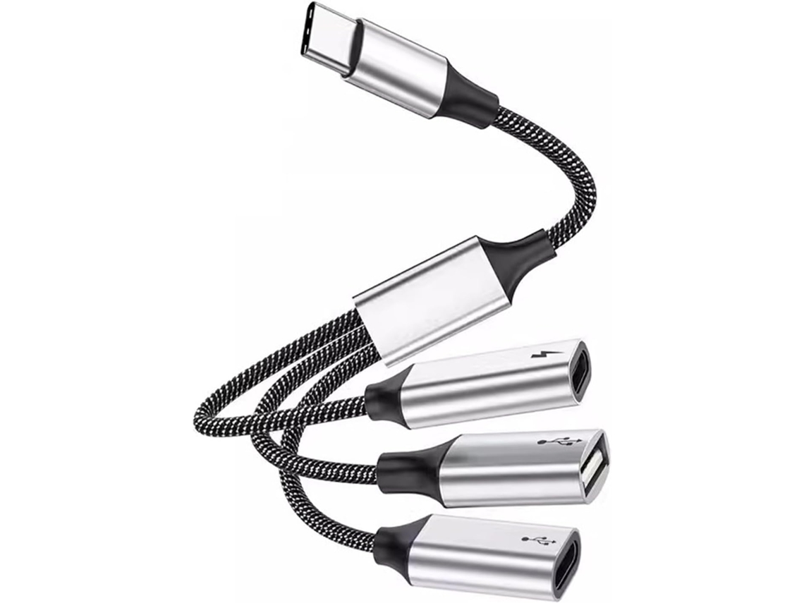 Hub Divisor Usb-c Com Porta Otg, Transferência Rápida De Dados,