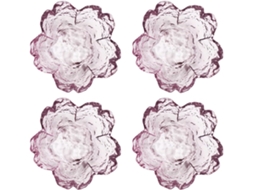Conjunto De 4 Molheiras De Vidro Em Formato De Flor, Pratinhos Para Molhos.