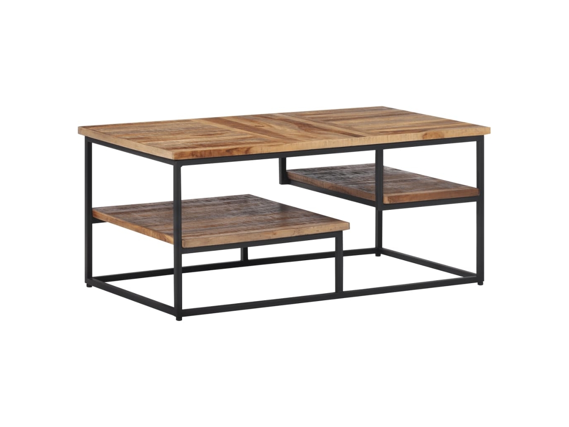 Vidaxl Mesa de Centro 90x50x39 Cm Teca Recuperada Maciça
