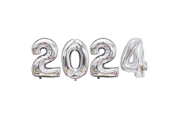 Balões de Alumínio Ano Novo 2024 Banner Decorativo para Festa, LAXISCREED
