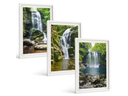 Conjunto De Pinturas Cachoeiras, Arredores Verdes Espelharte (3 Peças 40x60 Cm)