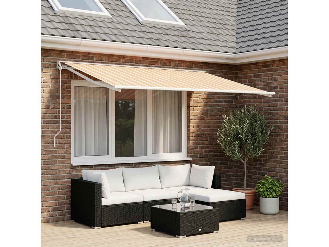 Vidaxl Tecido De Substituição Para Toldo Azul E Laranja 450 × 350 Cm