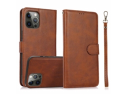 Capa Para Iphone 15 Pro Max Pele Sintética Magnética Castanho