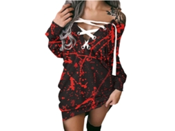 Vestido Casual De Outono Laxiscreed Com Decote V, Mangas Longas E Saia Assimétrica Em Laranja E Roxo
