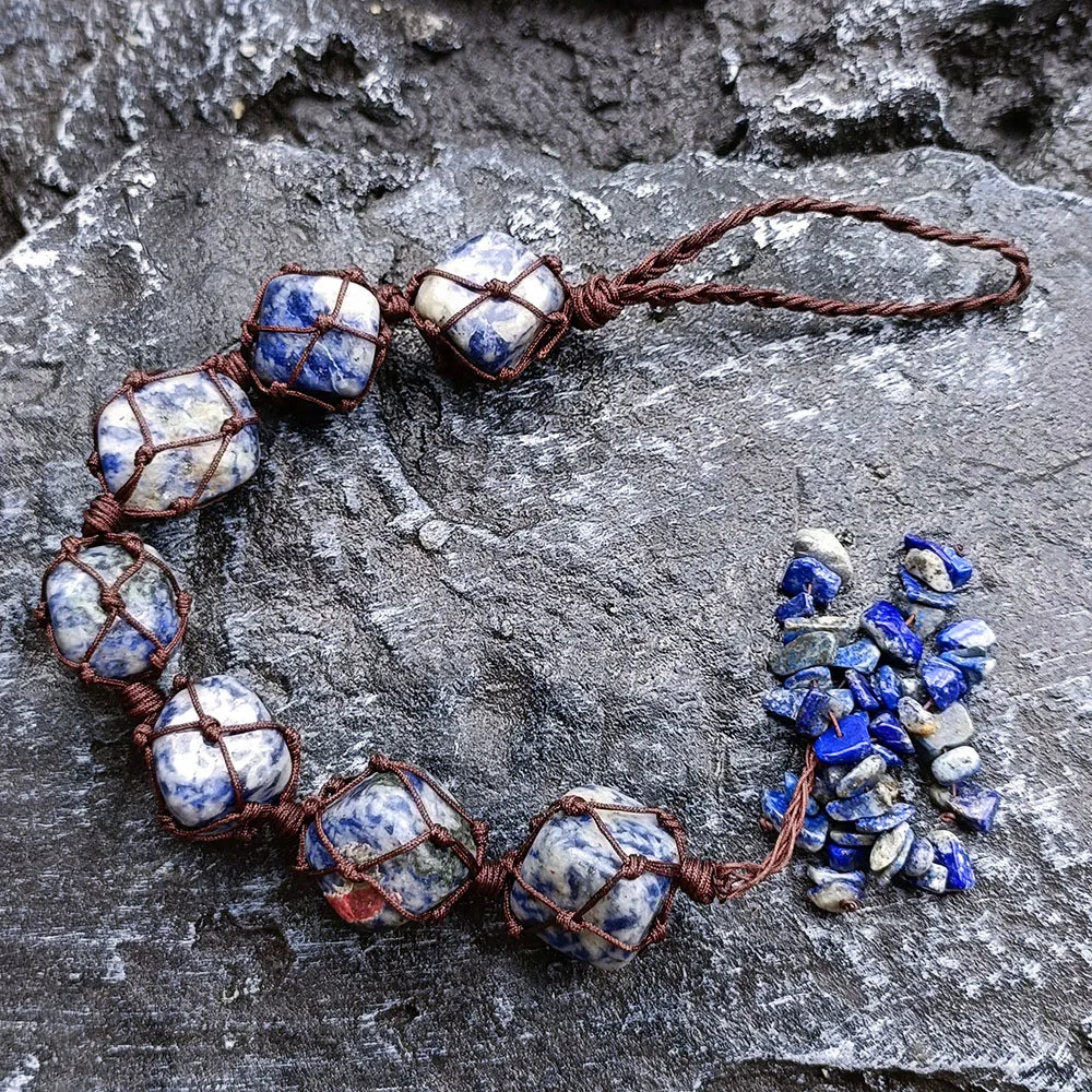 Pingente de Cristal de Cura Dos Sete Chakras para Carro MDUG (lápis lazúli)