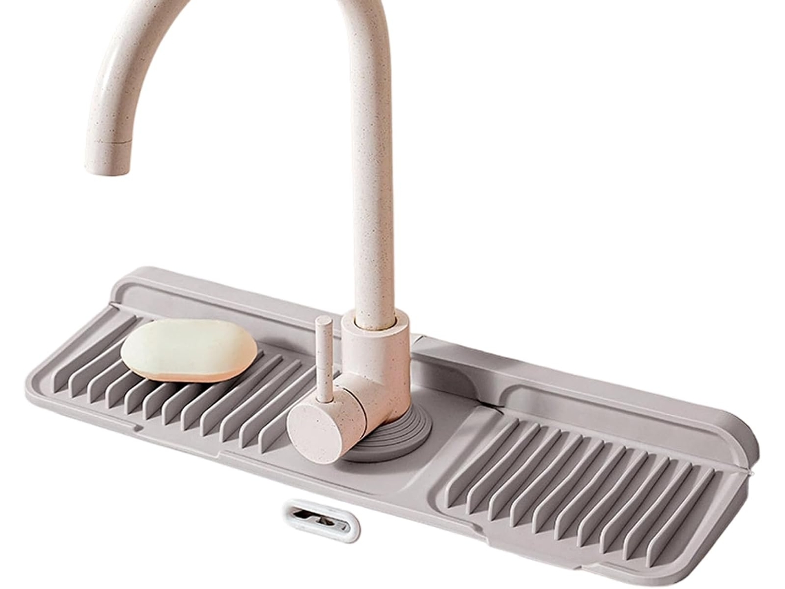 Tapete de Silicone Fofo para Pia E Protetor Bancada Cozinha Banheiro, Com Design Inclinado