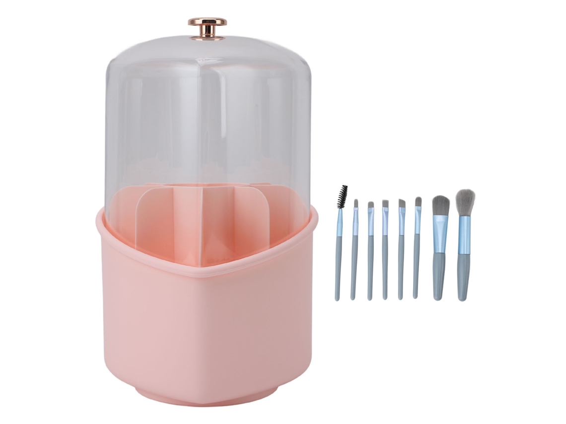 Organizador de maquiagem dividido, 7 compartimentos, plástico transparente, para paletas, sombras, lábios | S/MARCA