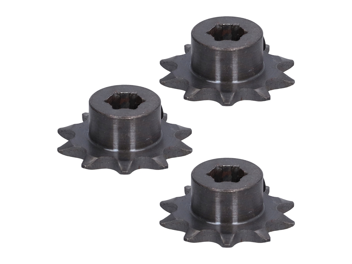 Kit 3 Engrenagens Aço 10 Dentes 8mm Hexagonal