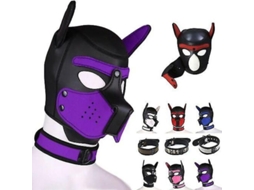 2026 máscara de Perro para Cosplay Carnaval Con Material Transpirable Talla Ajustable para Adultos Máscara de Cabeza de Perro Negro