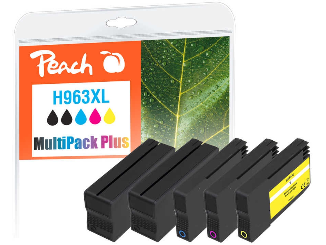 Tinteiro PEACH Pi300-1006 - 5 Unidades Compatível Rendimento Alto XL Preto/Ciano/Magenta/Amarelo