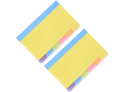 Conjunto de 4 cadernos adesivos multifuncionais, cores sortidas, bloco de notas para organização e