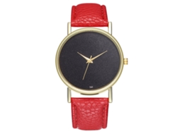 Reloj De Pulsera Analógico De Dial Redondo De Cuarzo Moda (rojo)