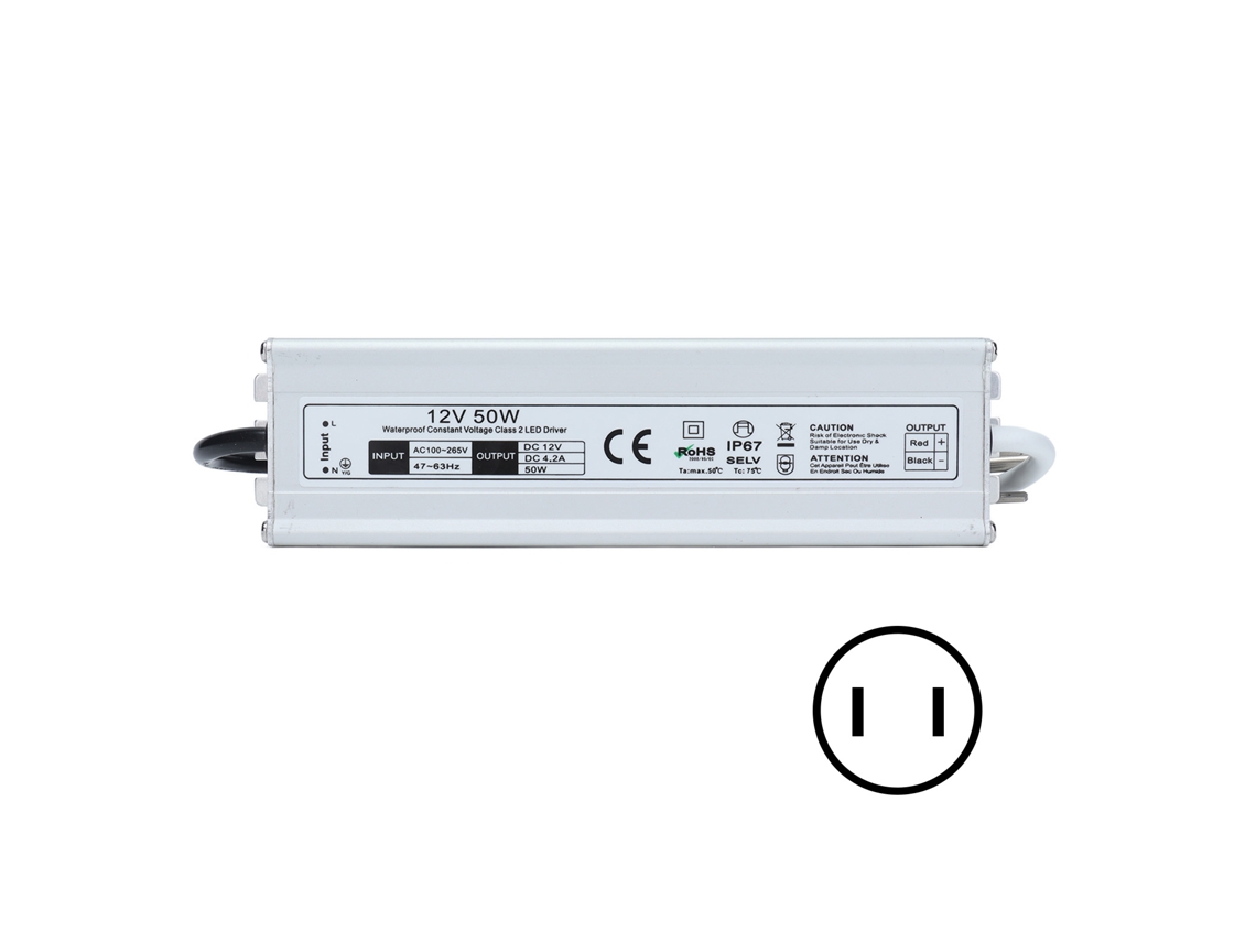 Fonte de Alimentação LED IP67 50W 24V S/MARCA