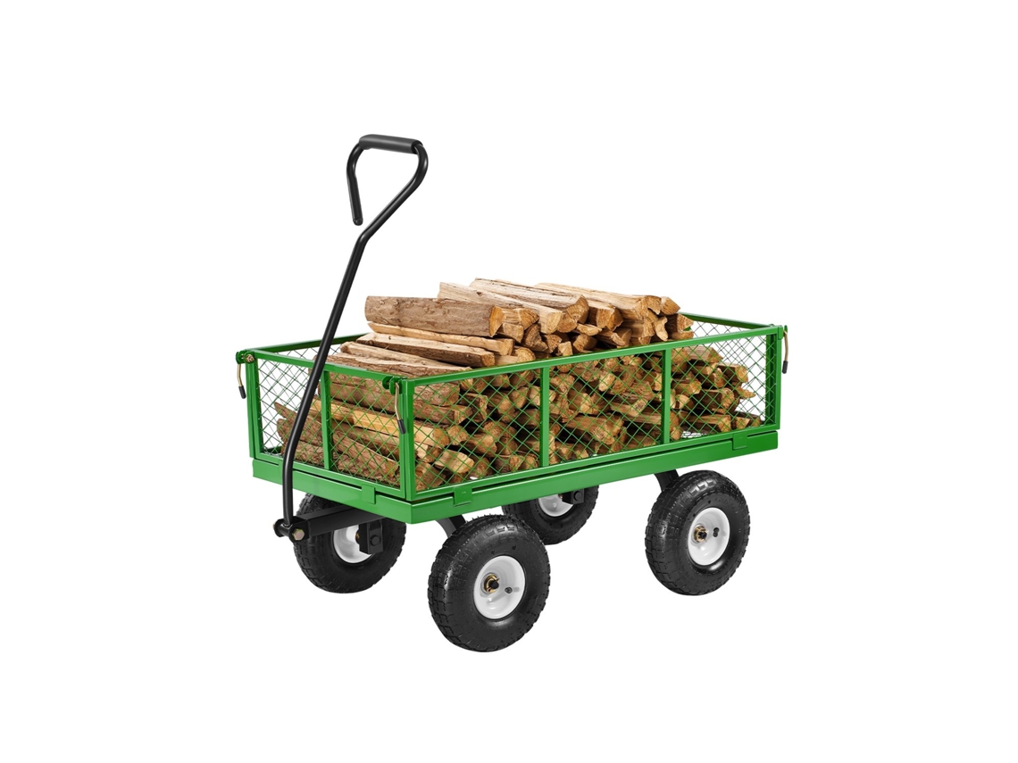 Carrinho De Jardim Em Aço 1840 X 560 X 535 Mm Carga De 408,23 Kg, Verde Vevor