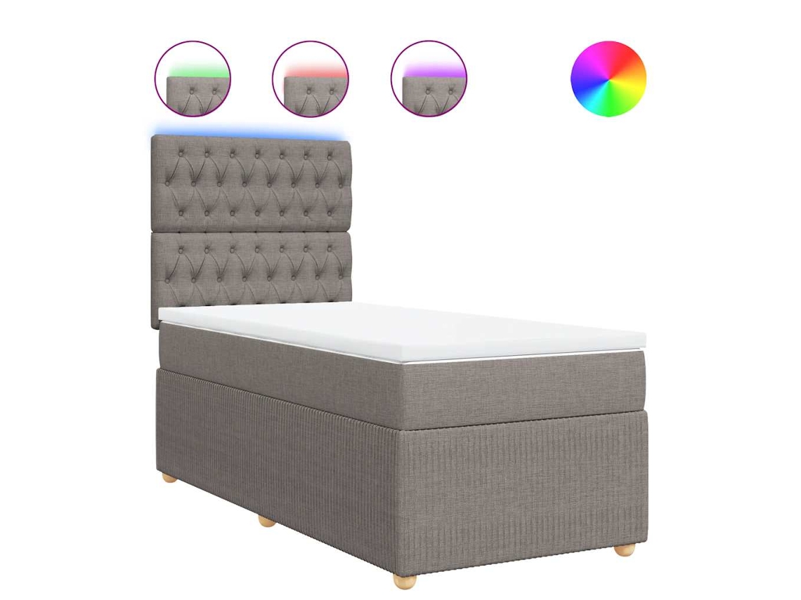 Cama com Molas e Colchão Tecido Castanho Acinzentado MAISON EXCLUSIVE (80x200 cm)