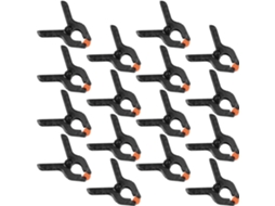 Conjunto de 50 Clips Mola Pretas Tipo A em Plástico para Fundos Fotográficos e de Vídeo, Ideais Fundos de