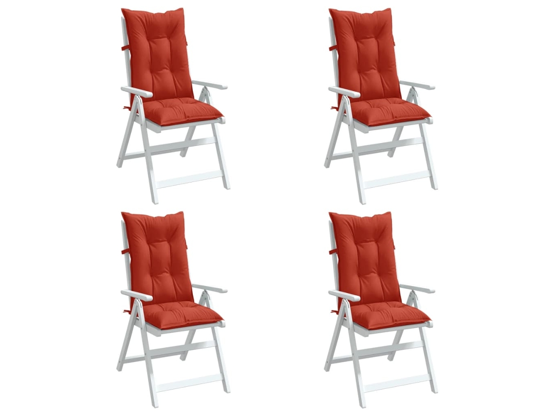Vidaxl Almofadões Cadeiras Altas 4 Pcs Mesclado Tecido Vermelho