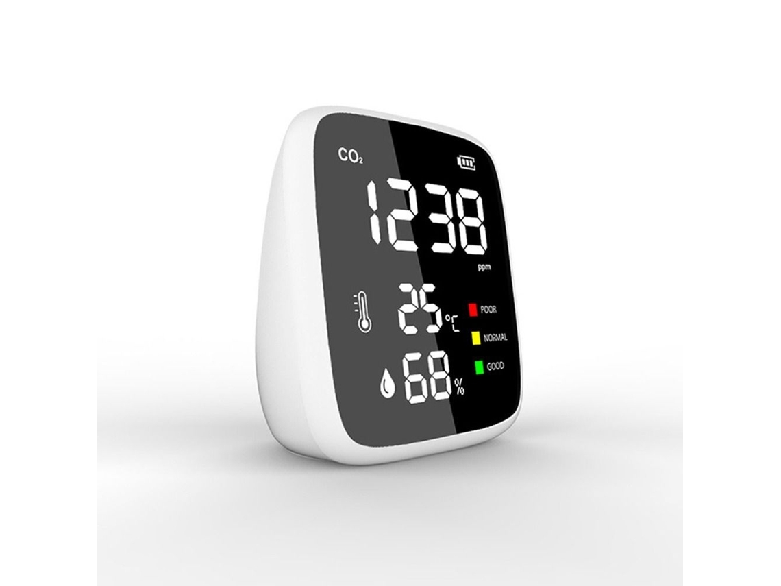 Lurelia Medidor De Qualidade Do Ar 3 Em 1 Co2, Temperatura/humidade, Sensor Ndir, Com Visor Lcd, Bateria 1600 Mah, Colorido