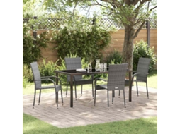 Vidaxl Conjunto de Jantar para Jardim 5 Pcs Cinzeto Aço Revestido a Pó