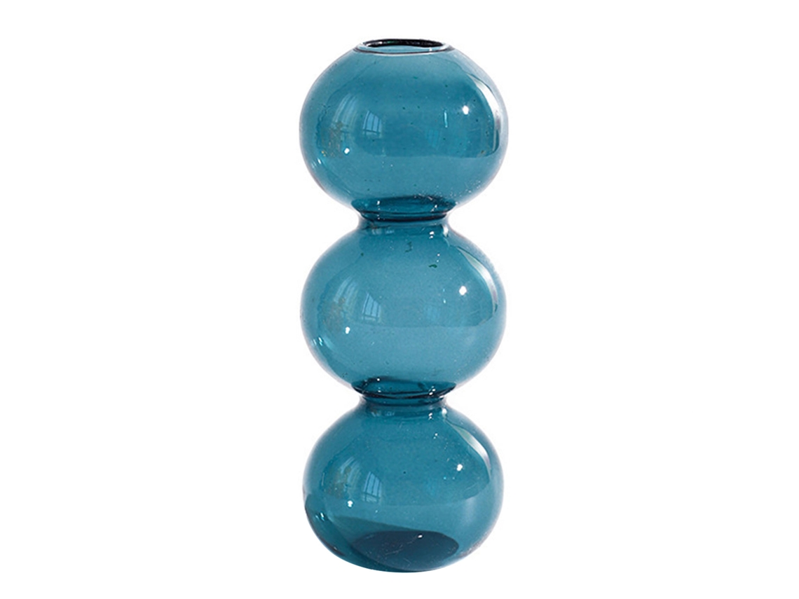 Vaso de vidro com bolhas azul LAXISCREED